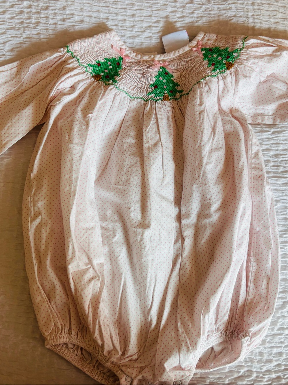 Christmas Tree Smocked Bubble